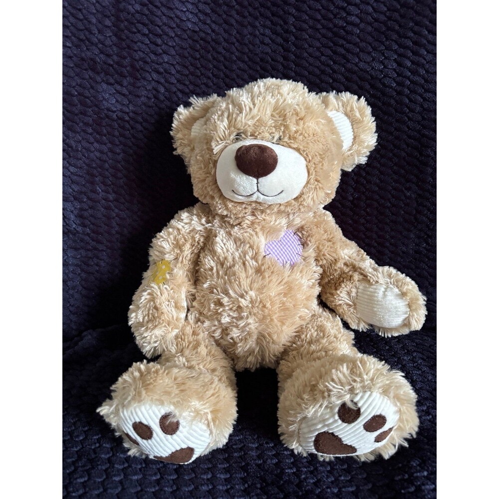 retired Build-A-Bear Workshop "Patches" Teddy Bear, says “ I Love You”